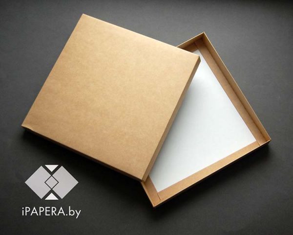 Коробка "Белая" 15*15*4 см (крафт дно) — изображение 2