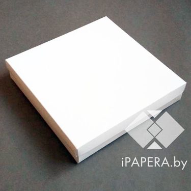 Коробка "Белая" 25*25*5 см (белое дно)