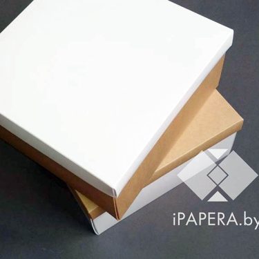 Коробка "Белая" 15*15*10 см (крафт дно)