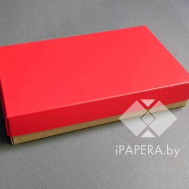 Коробка "Красная" 10*6*2,5 см (крафт дно)