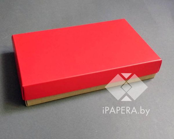Коробка "Красная" 10*6*2,5 см (крафт дно)