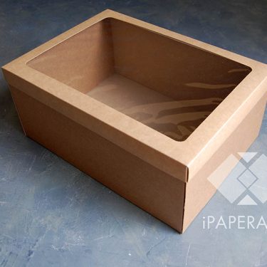 Крафт-коробка с окном 30*20*12 см (крафт дно)