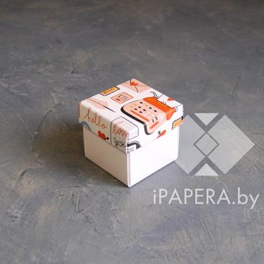 Коробка "Love ink" 5,5*5,5*5,5 см (белое дно)