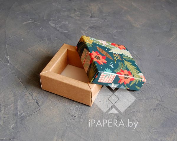 Коробка "Волшебный праздник" 5*5*3 см с фальшбортом (крафт дно) — изображение 2