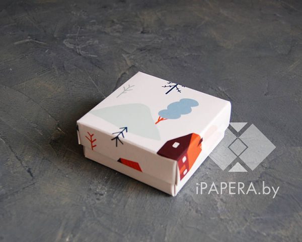Коробка "Каток" 5,5*5,5*3 см (белое дно)