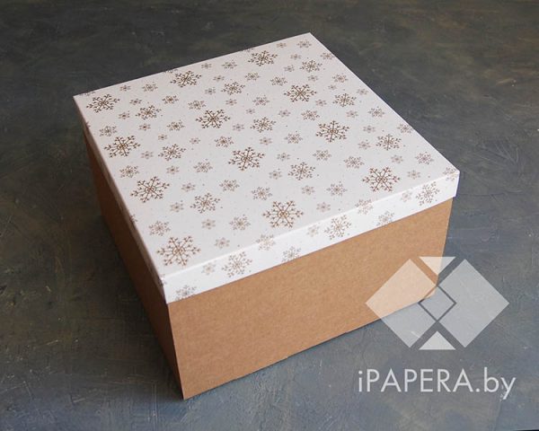 Крафт-коробка "Новогодняя" 35*35*35 см в ассортименте — изображение 6