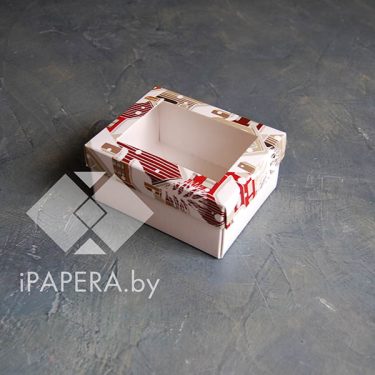 Коробка "Зимний город с окном" 10*8*5 см (белое дно)