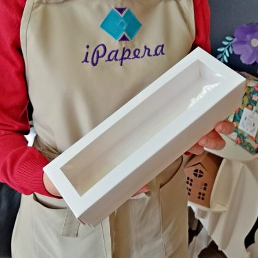 Коробка "Белая с окном" 23*7*5 см (белое дно)