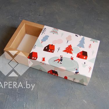 Коробка-пенал "Каток" 11*16*5 см (крафт дно)
