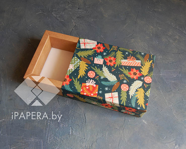 Коробка-пенал "Волшебный праздник" 11*16*5 см (крафт дно)