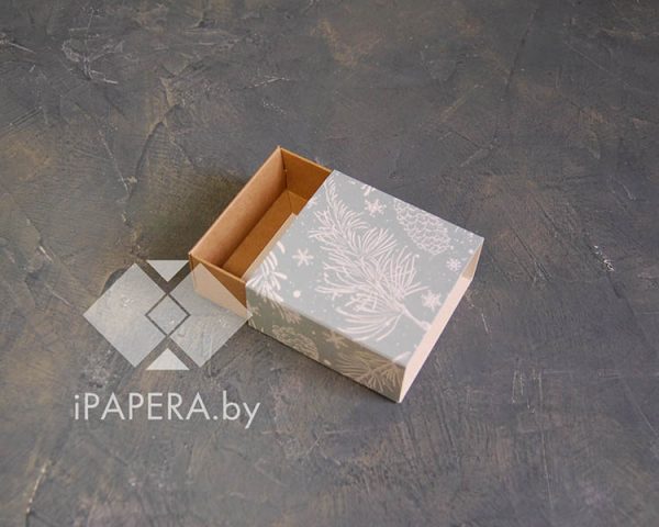 Коробка-пенал "Зимняя сказка" 7*7*3 см (крафт дно)