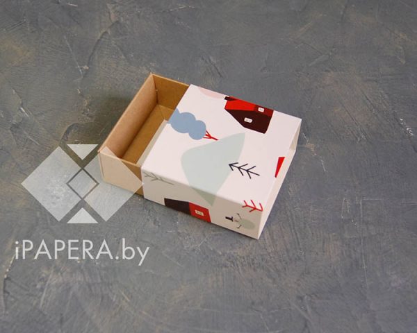Коробка-пенал "Каток" 7*7*3 см (крафт дно)