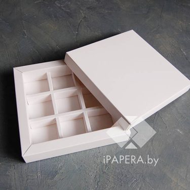 Коробка "Белая" 9 ячеек (для конфет), набор из 5 штук