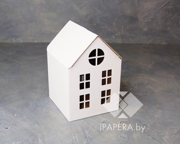 Коробка "Дом №6 белый" 12*12*12 (до крыши)