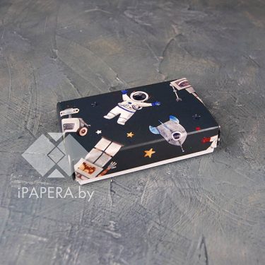 Коробка "Космос" 10*6*2,5 см (белое дно)