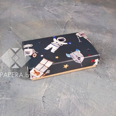 Коробка "Космос" 10*6*2,5 см (крафт дно)