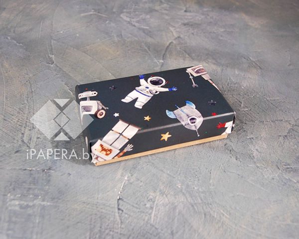 Коробка "Космос" 10*6*2,5 см (крафт дно)