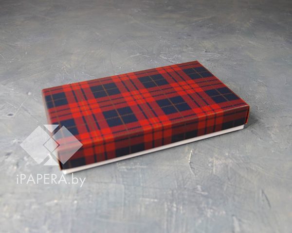 Коробка "Шотландка" 10*6*2,5 см (белое дно)