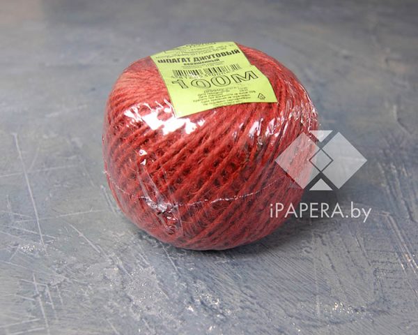 Шпагат джутовый красный, 100 м