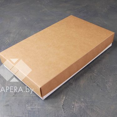 Коробка "Крафт" 25*15*4 см (белое дно)