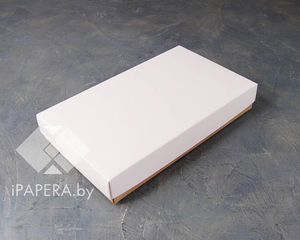 Коробка "Белая" 25*15*4 см (крафт дно)