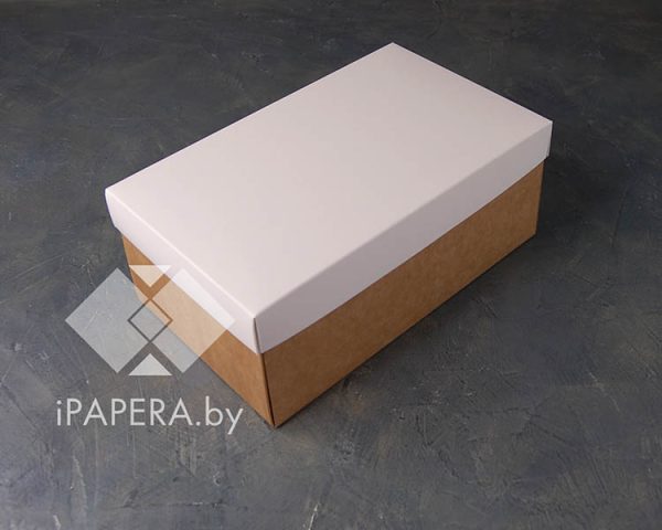 Коробка "Белая" 25*15*10 см (крафт дно)