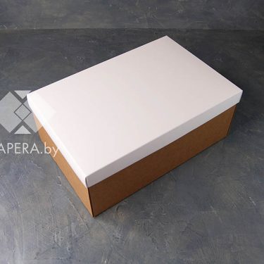 Крафт-коробка "Белая" 30*20*12 см (крафт дно)