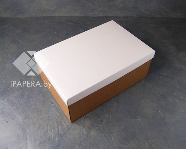 Крафт-коробка "Белая" 30*20*12 см (крафт дно)