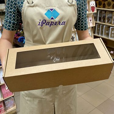 Крафт-коробка с окном 40*15*10 см