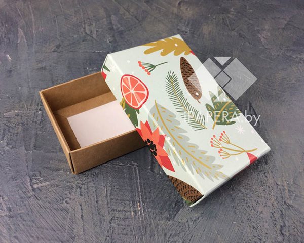 Коробка "Рождество" 10*6*2,5 см (крафт дно) — изображение 2