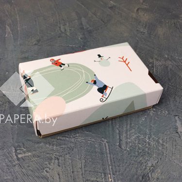 Коробка "Каток" 10*6*2,5 см (крафт дно)