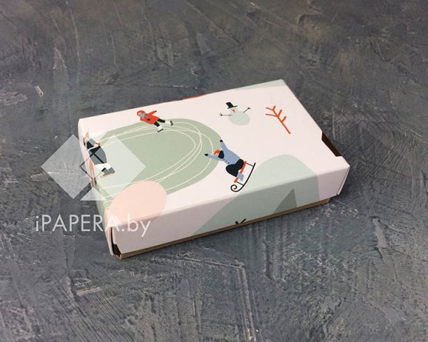 Коробка "Каток" 10*6*2,5 см (крафт дно)