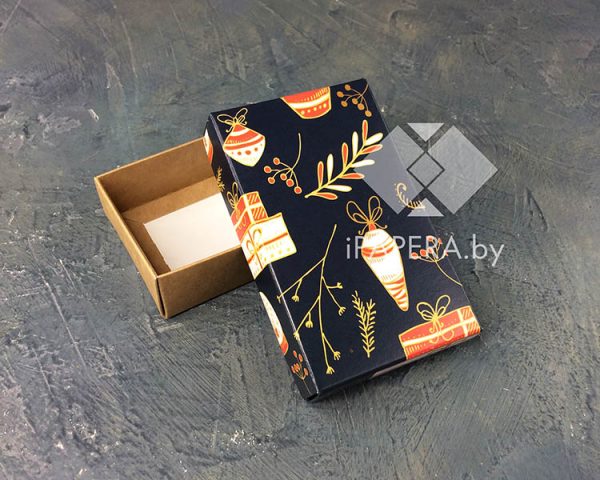 Коробка "Новогодняя ночь" 10*6*2,5 см (крафт дно) — изображение 2