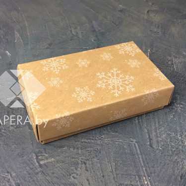 Коробка "Снежинки на крафте" 10*6*2,5 см