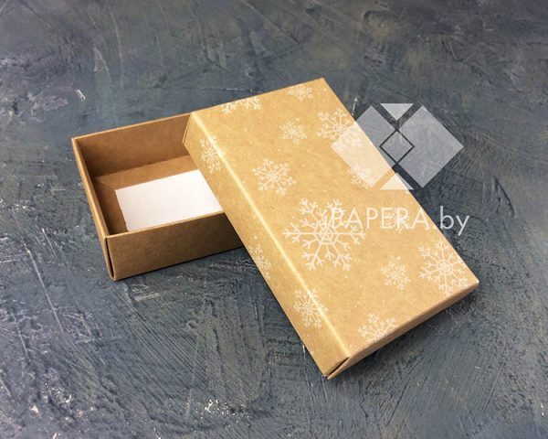 Коробка "Снежинки на крафте" 10*6*2,5 см — изображение 2