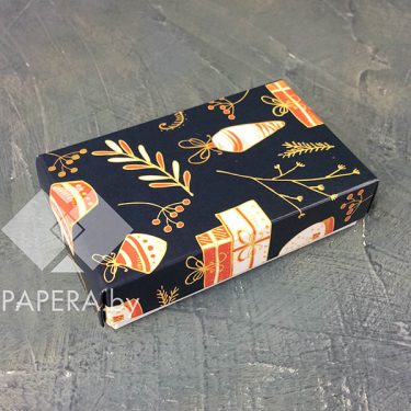 Коробка "Новогодняя ночь" 10*6*2,5 см (белое дно)