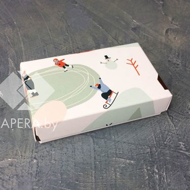 Коробка "Каток" 10*6*2,5 см (белое дно)