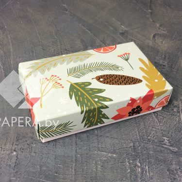 Коробка "Рождество" 10*6*2,5 см (белое дно)