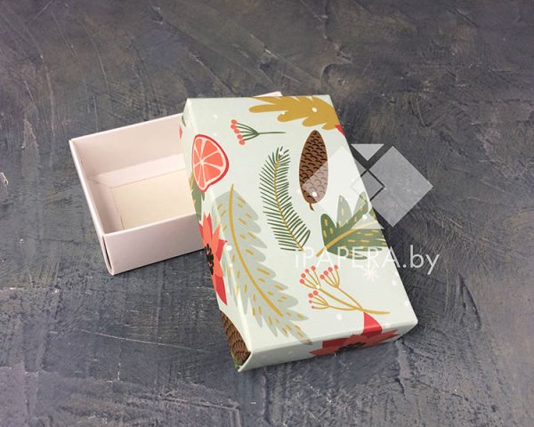 Коробка "Рождество" 10*6*2,5 см (белое дно) — изображение 2