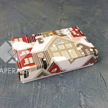 Коробка "Зимний город" 10*6*2,5 см (белое дно)