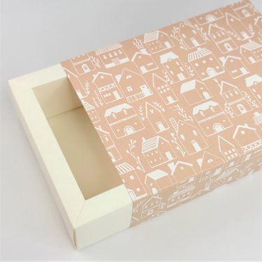 Коробка-пенал "Домики" 11*16*5 см (белое дно)