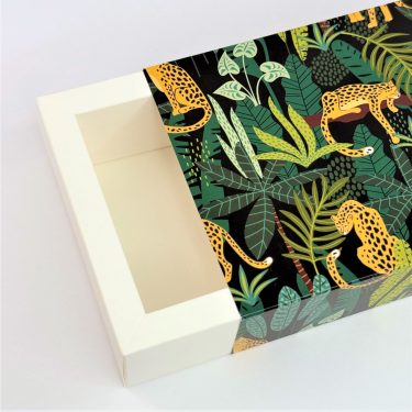 Коробка-пенал "Леопарды" 11*16*5 см (белое дно)