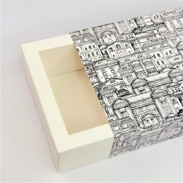 Коробка-пенал "Архитектура" 11*16*5 см (белое дно)