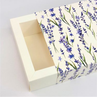 Коробка-пенал "Лаванда" 11*16*5 см (белое дно)