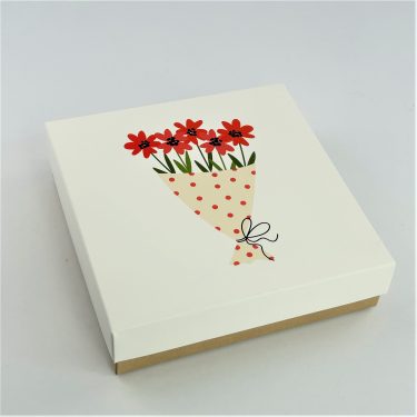 Коробка "Букет" 15*15*4 см (крафт дно)