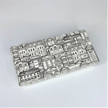 Коробка "Архитектура" 15*6*3 см с фальшбортом (белое дно)