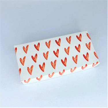 Коробка "Сердца" 15*6*3 см с фальшбортом (белое дно)