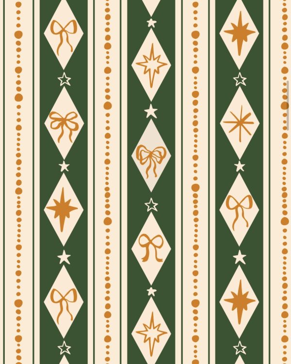 Новогодняя подарочная бумага "Ромбы", 50*70 см, 100г/м2, 5 листов