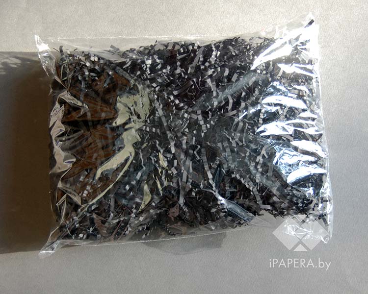 Черная бумажная стружка (гофрированная)