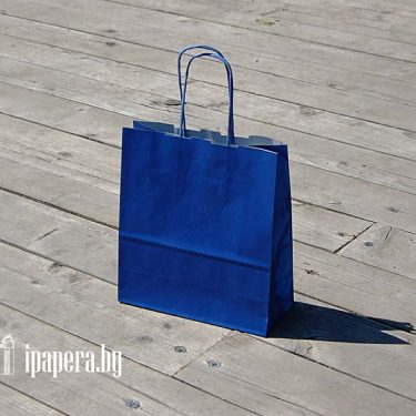 Синий крафт пакет